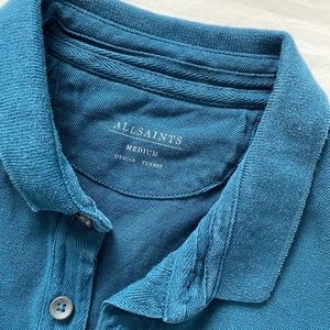 All Saints Blue Polo Shirt
